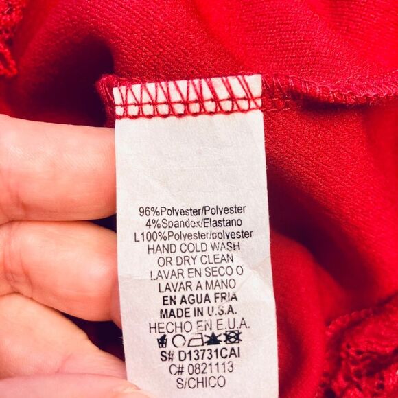 Lulu's Small Red Dress Lace Hem - Picture 6 of 7